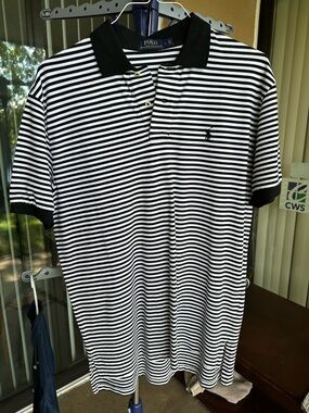 Polo by Ralph Lauren Black & White Striped Short-Sleeve Polo